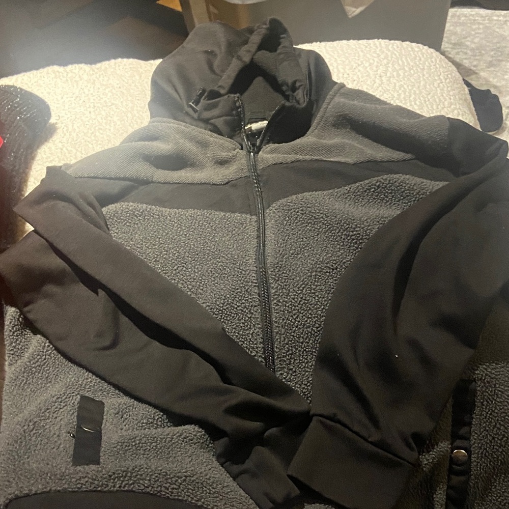 Kids Black and Gray Hooded Jacket